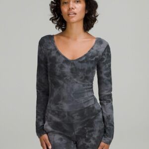 Iululemom Align Long Sleeve Diamond Dye Graphite Grey NEW with Tags Size 8 NWT